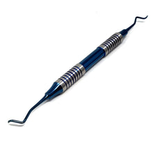 Load image into Gallery viewer, Hollow Handle Sickle Scaler 204S Blue Titanium Double Ended Stainless Steel Dental Tool
