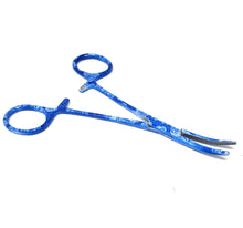 Load image into Gallery viewer, Hemostat Forceps 5.5" (14cm) Curved Serrated Jaws, Stainless Steel, Blue Rose Garden