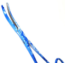 Load image into Gallery viewer, Hemostat Forceps 5.5" (14cm) Curved Serrated Jaws, Stainless Steel, Blue Rose Garden