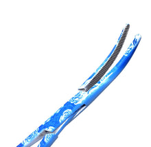 Load image into Gallery viewer, Hemostat Forceps 5.5" (14cm) Curved Serrated Jaws, Stainless Steel, Blue Rose Garden