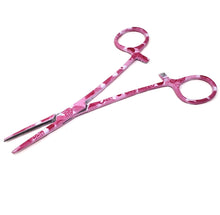 Load image into Gallery viewer, Hemostat Forceps 5.5" (14cm) Straight Serrated Jaws, Stainless Steel, Pink Hearts