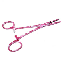 Load image into Gallery viewer, Hemostat Forceps 5.5" (14cm) Straight Serrated Jaws, Stainless Steel, Pink Hearts