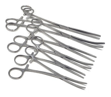 Load image into Gallery viewer, Ultimate Hemostat 6 Pc Set Stainless Steel Locking Forceps Straight and Curved ( 6" + 8" +10")