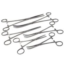 Load image into Gallery viewer, Ultimate Hemostat 6 Pc Set Stainless Steel Locking Forceps Straight and Curved ( 6" + 8" +10")
