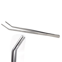 Load image into Gallery viewer, Kitchen Tweezers Stainless Steel Food Tongs Angled Serrated Tips 12" Large Tweezers for Commercial & Home Kitchen Use