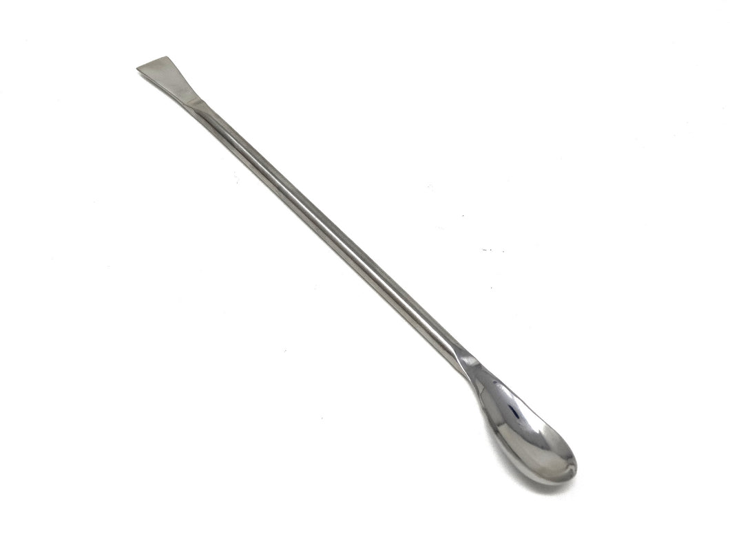 Stainless Steel Double Ended Square & Angled Right Spoon Sampler Lab Spatula , 7