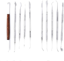 Load image into Gallery viewer, 10 Pcs Dental Wax Carving Carvers Tools Stainless Steel Set Sculpture Chisel Double-Ended Pottery and Polymer Clay Tools and Carrying Case