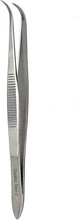 Load image into Gallery viewer, Iris Eye Dressing Dissecting Forceps 4" Fine Point Full Curved Serrated Tips