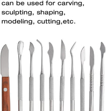 Load image into Gallery viewer, 10 Pcs Dental Wax Carving Carvers Tools Stainless Steel Set Sculpture Chisel Double-Ended Pottery and Polymer Clay Tools and Carrying Case