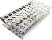 Load image into Gallery viewer, Test Tube Rack Holder with 50 Holes Vents Z Shaped Pipe Stand For 16mm Tubes, Stainless Steel
