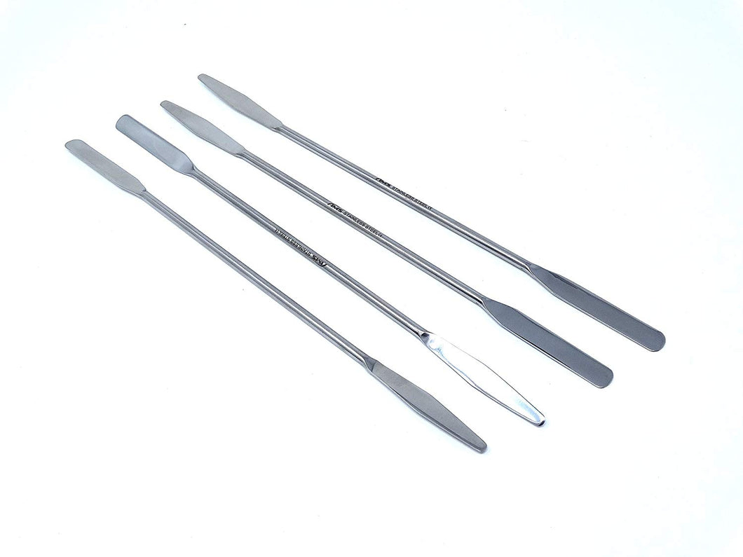 Stainless Steel Double Ended Micro Lab Spatula Sampler, Round & Tapered Arrow End, 7