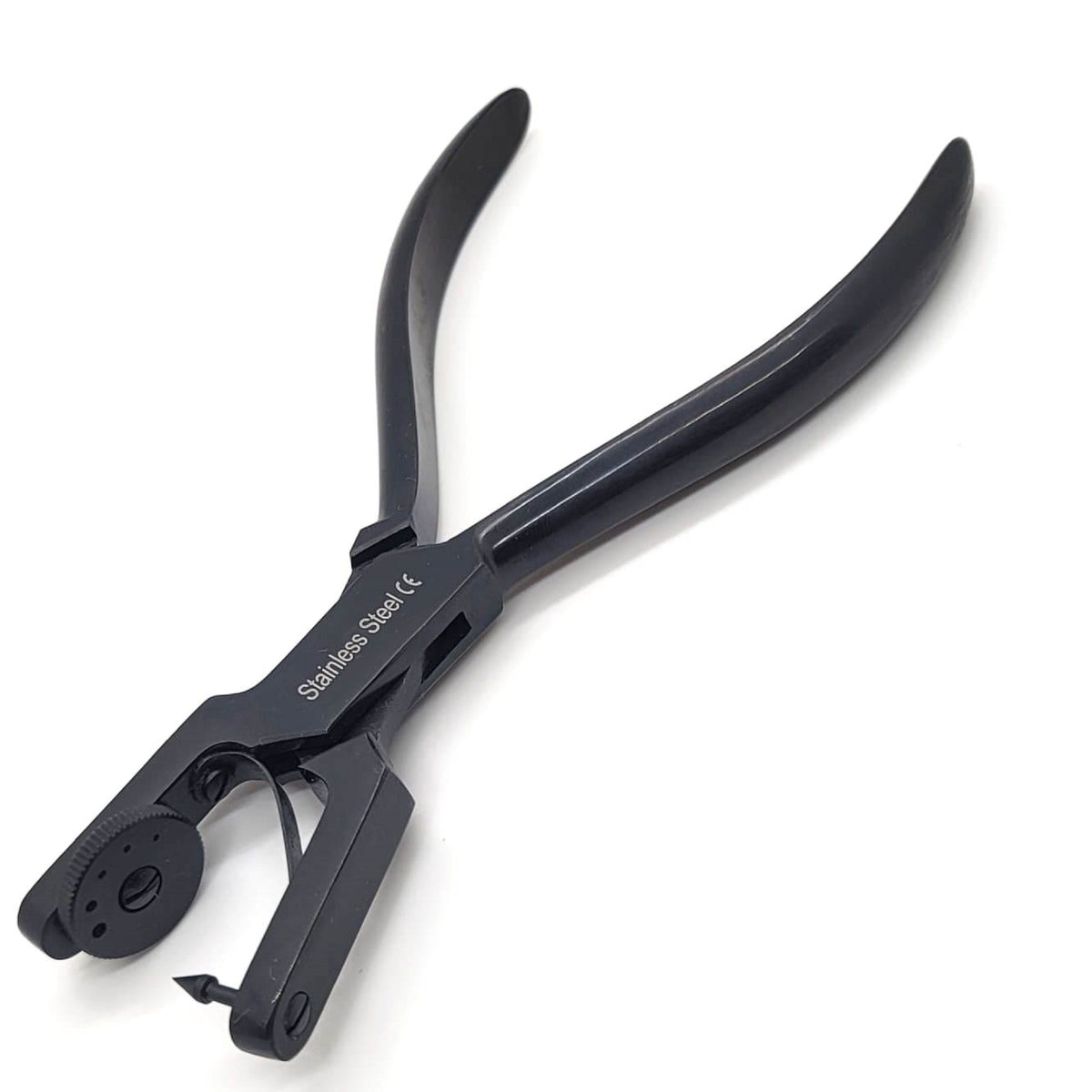 A2zscilab 6-1/2 Hole Punching Pliers with Different Sizes 0.8mm-2mm Round Holes Jewelry Making Leather and Plastic Punch Pliers