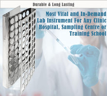 Load image into Gallery viewer, Test Tube Rack Holder with 50 Holes Vents Z Shaped Pipe Stand For 16mm Tubes, Stainless Steel