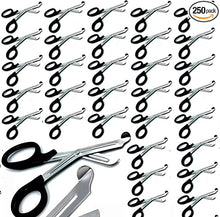 Load image into Gallery viewer, 250 Pcs Trauma Paramedic EMT Shears Scissors 7.25"- Premium Quality Stainless Steel, Anti Rust Thick Blades & Comfort Finger Rings - Ideal GIFT For EMT, Nurses , doctors, Firefighter and more (BLACK)