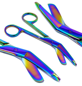 Multi Color Rainbow Lister Bandage Scissors 4.5", Stainless Steel