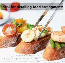 Load image into Gallery viewer, Kitchen Tweezers Stainless Steel Food Tongs Straight Serrated Tips 5" (12.5cm) Tweezers Food Decorating Tool