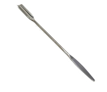 Load image into Gallery viewer, Stainless Steel Double Ended Micro Lab Spatula Sampler, Semi Circle Scoop Spoon & Tapered Arrow End, 9" Length