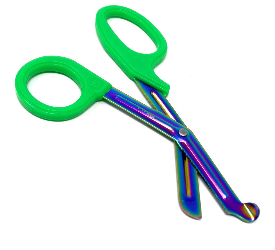 Green Handle with Fluoride Multi Color Blades Trauma Shears 7.25