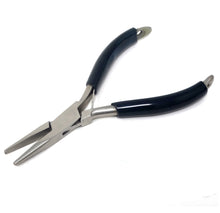 Load image into Gallery viewer, Flat Nose Professional Jewelry Pliers 4-1/2" W / V-Spring Smooth Flat Jaws PVC Handle Jewelry Making Repair Tool