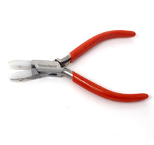 Load image into Gallery viewer, Flat Nose Nylon Jaws Forming Plier 4-1/2" Pro Jewelry Bead Wire Work Pliers with Removable Sleeves Stainless Steel Tool with Cushion Grip