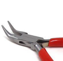 Load image into Gallery viewer, Jewelry Making Pliers Bent Nose Professional Repair Stainless Steel Tool with Cushion Grip for Handmade DIY Craft