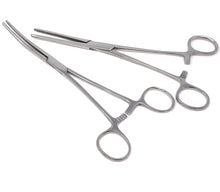 Load image into Gallery viewer, Stainless Steel Fish Hook Remover Straight and Curved Tip Fly Fishing Locking Forceps 8" Set of 2 Pieces