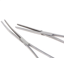 Load image into Gallery viewer, Stainless Steel Fish Hook Remover Straight and Curved Tip Fly Fishing Locking Forceps 8" Set of 2 Pieces