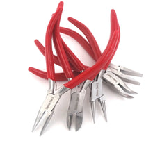 Load image into Gallery viewer, 5-Piece Pliers Set Jewelers Kit 5" Stainless Steel Tools Cutting Pliers Beading Professional Jewelry Making Side Cutters Long Bent Nose Needle Nose Pliers