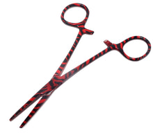 Load image into Gallery viewer, Red Zebra Coated Full Pattern Mosquito Hemostat Forceps 5.5" Straight
