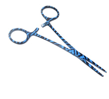 Load image into Gallery viewer, Blue Zebra Coated Full Pattern Mosquito Hemostat Forceps 5.5" Straight