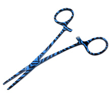 Load image into Gallery viewer, Blue Zebra Coated Full Pattern Mosquito Hemostat Forceps 5.5" Straight