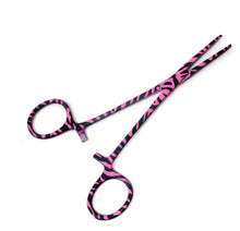 Load image into Gallery viewer, Pink Zebra Coated Full Pattern Mosquito Hemostat Forceps 5.5" Straight