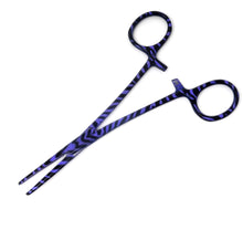 Load image into Gallery viewer, Purple Zebra Full Coated Mosquito Hemostat Forceps 5.5" Straight