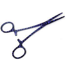 Load image into Gallery viewer, Purple Zebra Full Coated Mosquito Hemostat Forceps 5.5" Straight