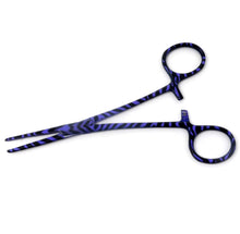 Load image into Gallery viewer, Purple Zebra Full Coated Mosquito Hemostat Forceps 5.5" Straight