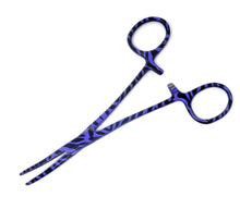 Load image into Gallery viewer, Purple Zebra Full Coated Mosquito Hemostat Forceps 5.5" Curved