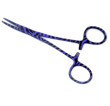 Load image into Gallery viewer, Purple Zebra Full Coated Mosquito Hemostat Forceps 5.5" Curved