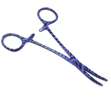 Load image into Gallery viewer, Purple Zebra Full Coated Mosquito Hemostat Forceps 5.5" Curved