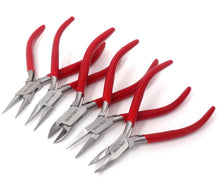 Load image into Gallery viewer, 5-Piece Pliers Set Jewelers Kit 5" Stainless Steel Tools Cutting Pliers Beading Professional Jewelry Making Side Cutters Long Bent Nose Needle Nose Pliers