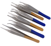 Load image into Gallery viewer, 6 Pcs Beads Jewelry Hobby Craft Work Stainless Steel Tweezers Set Color Coded Bands