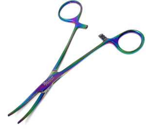 Multi Color Kelly Hemostat Forceps 5.5" Curved, Stainless Steel