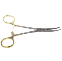 Load image into Gallery viewer, Gold Handle Kelly Hemostat Forceps 5.5" Curved, Premium