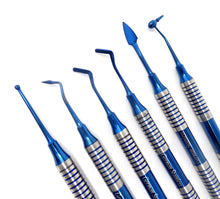 Load image into Gallery viewer, 6 Pcs Hollow Handle Dental Composite Filling Blue Titanium Coated Double Ended Stainless Steel Instruments