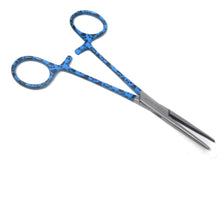 Load image into Gallery viewer, Hemostat Forceps 5.5" (14cm) Straight Serrated Jaws, Stainless Steel, Blue Paws Handle