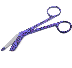 Stainless Steel 5.5" Bandage Lister Scissors for Nurses & Students Gift, Purple Panther