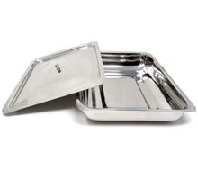 Load image into Gallery viewer, Stainless Steel Medical Sterilizer Box Instrument Organizer Storage Bin with Lid & Knob - 10L x 8W x 2H