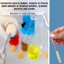 Load image into Gallery viewer, Stainless Steel Double Ended Micro Lab Scoop Spoon Half Rounded & Flat End Spatula Sampler, 7" Length