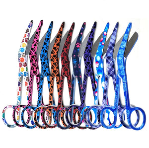 10 Pcs Bandage Lister Scissors 5.5" Assorted Patterns Stainless Steel - FIG 6