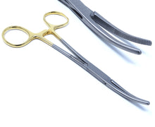 Load image into Gallery viewer, Gold Handle Kelly Hemostat Forceps 5.5" Curved, Premium