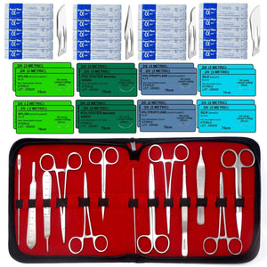 70 Pcs Minor Surgery Training Instruments Surgical Kit with Sutures for Medical and Veterinary Students